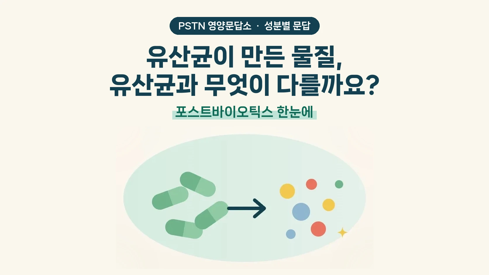 유산균이 만든 물질, 유산균과 무엇이 다를까요? - 포스트바이오틱스 한눈에