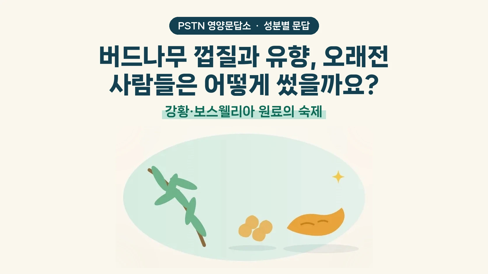 버드나무 껍질과 유향, 오래전 사람들은 어떻게 썼을까요? - 강황·보스웰리아 원료의 숙제